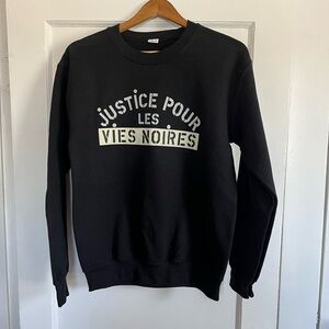 Clare V. Black Justice Sweatshirt S Like New